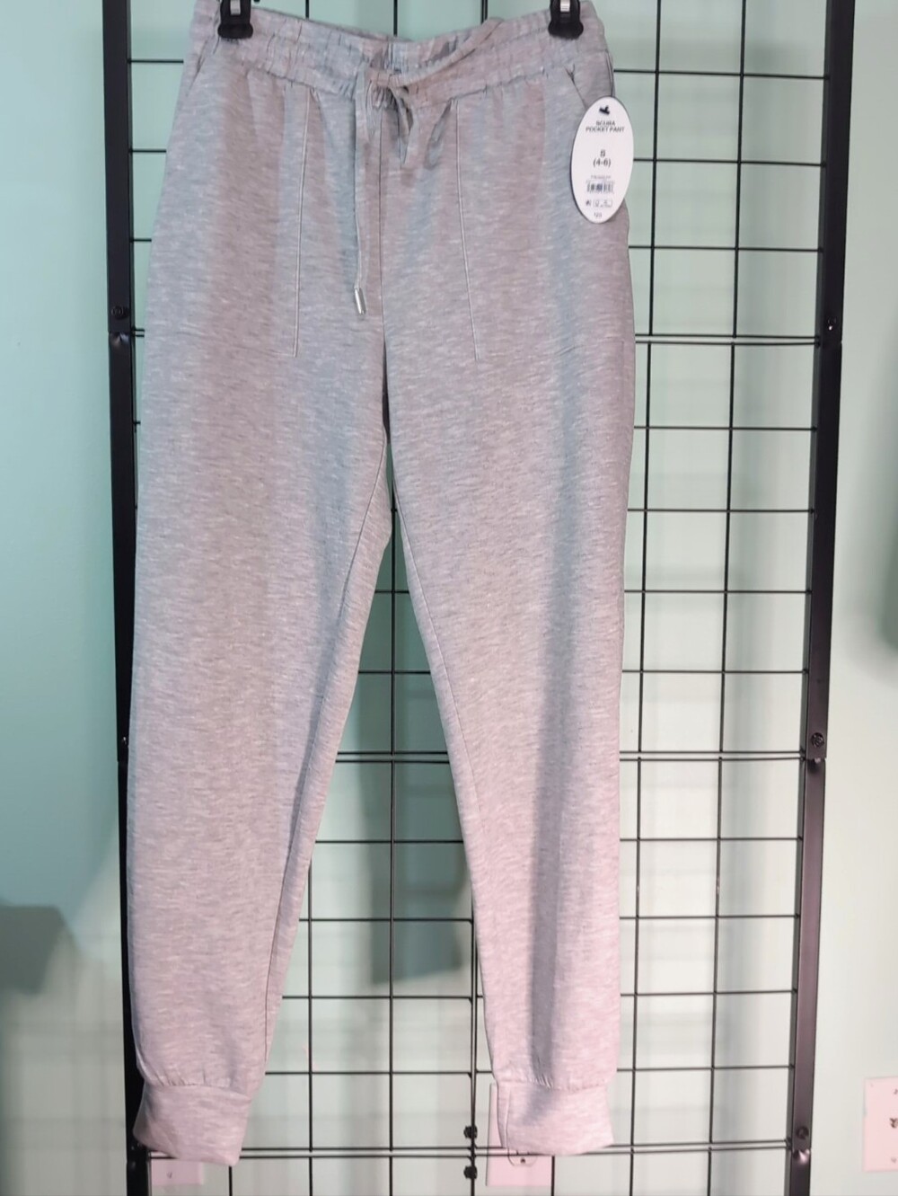 Scoop NWT Heather Grey Scuba Pocket Jogger Pants Size S 4-6 Drawstring